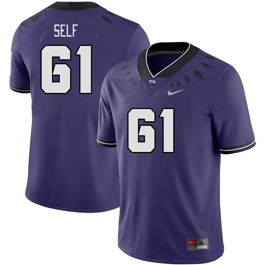 Men #61 Riley Self TCU Horned Frogs 2023 College Footbal Jerseys Stitched-Purple